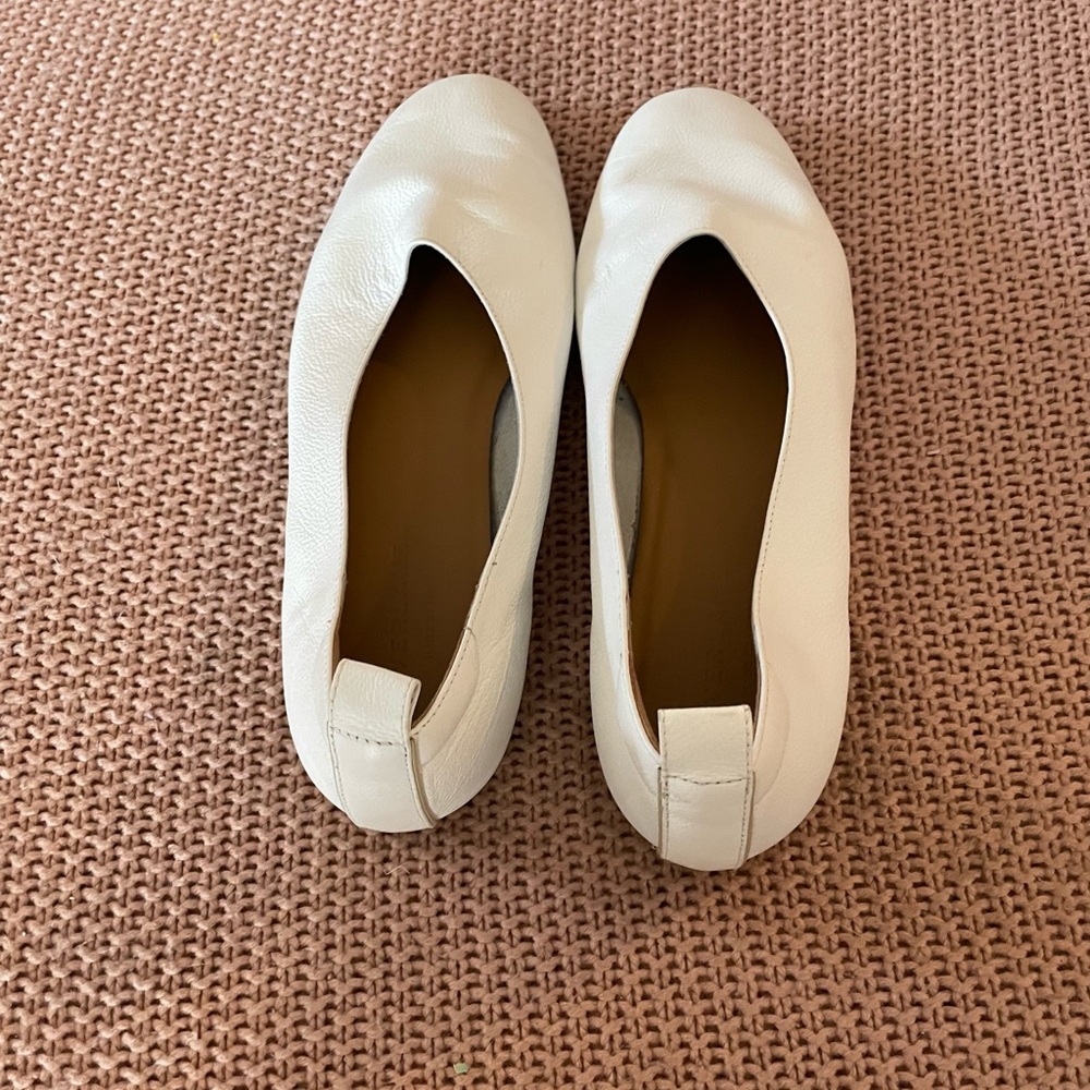 Everlane The Italian Leather Day Glove White Flat Shoes Size 7.5 - Picture 3 of 5